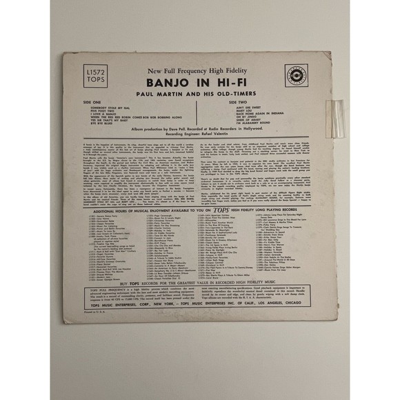 Banjo In Hi-Fi Paul Martin And His Old Timers LP Tops Records L-1572 VG - Picture 2 of 8